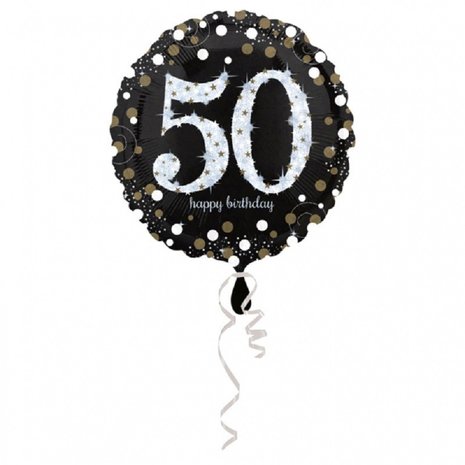 Anagram Helium Balloon 50 Years Sparkling Gold Empty 45cm | per piece