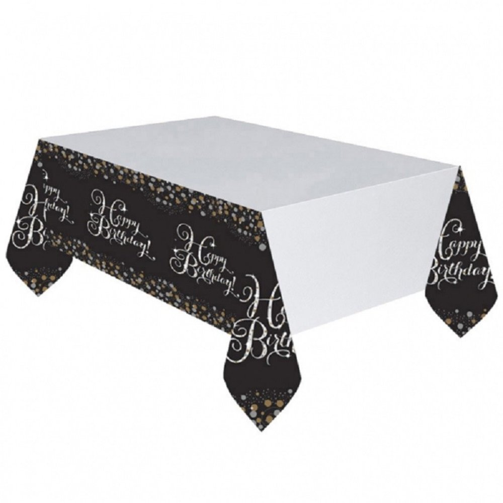 Riethmüller Nappe dorée scintillante « Joyeux anniversaire » 120 x 180 cm | à l’unité