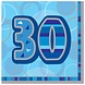 Serviettes bleues Glitz 30 ans, 16 pièces