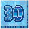 Serviettes bleues Glitz 30 ans, 16 pièces Serviettes bleues Glitz 30 ans, 16 pièces