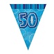 Vlaggen slinger Glitz 50 jaar blauw Vlaggen slinger Glitz 50 jaar blauw