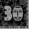 Unique Party Napkins 30 Years Glitz Black 33x33cm | 16 pieces Unique Party Napkins 30 Years Glitz Black 33x33cm | 16 pieces