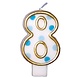 Haza - Witbaard Candle 8 speckled blue