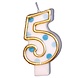 Haza - Witbaard Number 5 Candle Blue Dots 8.5 cm | per piece Haza - Witbaard Number 5 Candle Blue Dots 8.5 cm | per piece