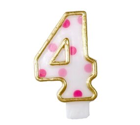 Haza - Witbaard Candle 4 speckled pink