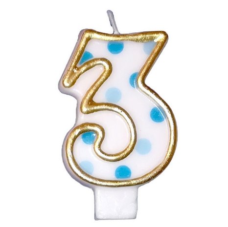 Haza - Witbaard Candle 3 speckled blue
