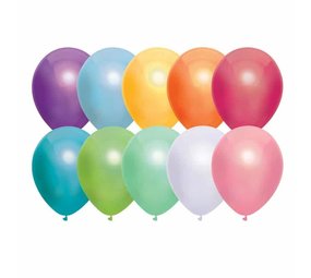 Ballon metallic kleuren 50 stuks