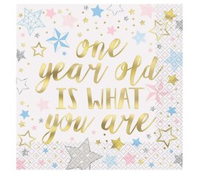 Servet twinkel little star 'one' 16 stuks