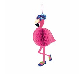Flamant rose en nid d'abeille 58 cm