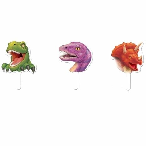 Creative Converting Dino Blast Cupcake Toppers 6,3cm | 12 stuks Creative Converting Dino Blast Cupcake Toppers 6,3cm | 12 stuks