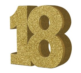 Creative Party Tafeldecoratie 18 jaar 20x20x3cm | per stuk Creative Party Tafeldecoratie 18 jaar 20x20x3cm | per stuk
