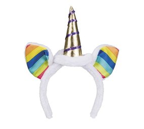 Boland Eenhoorn Tiara met Regenboog Oortjes | per stuk Boland Eenhoorn Tiara met Regenboog Oortjes | per stuk