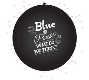Blauer oder rosa Ballon zur Geschlechtsenthüllung (Mädchen), 1 Stück