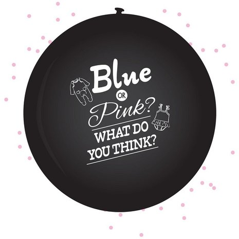 Blue or Pink Balloon Gender Reveal Girl 1 piece