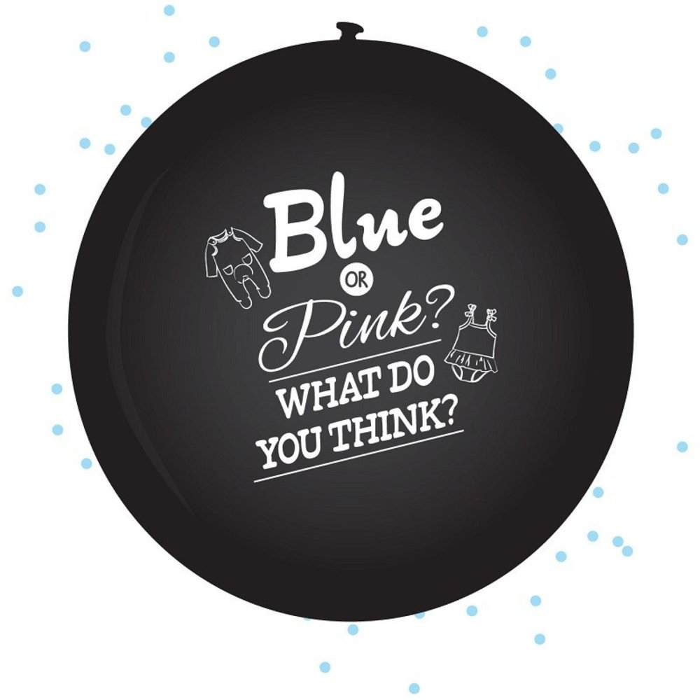 Haza - Witbaard Geschlechtsenthüllungsballon (Blau oder Rosa) Junge, 1 Stück
