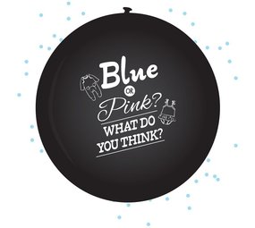 Haza - Witbaard Blue or Pink Balloon Gender Reveal Boy 1 piece