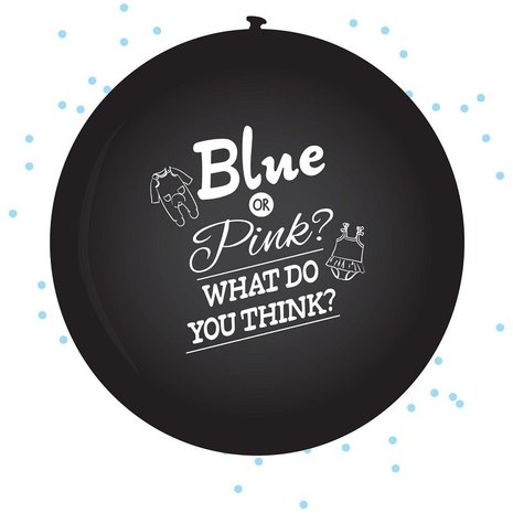 Haza - Witbaard Geschlechtsenthüllungsballon (Blau oder Rosa) Junge, 1 Stück