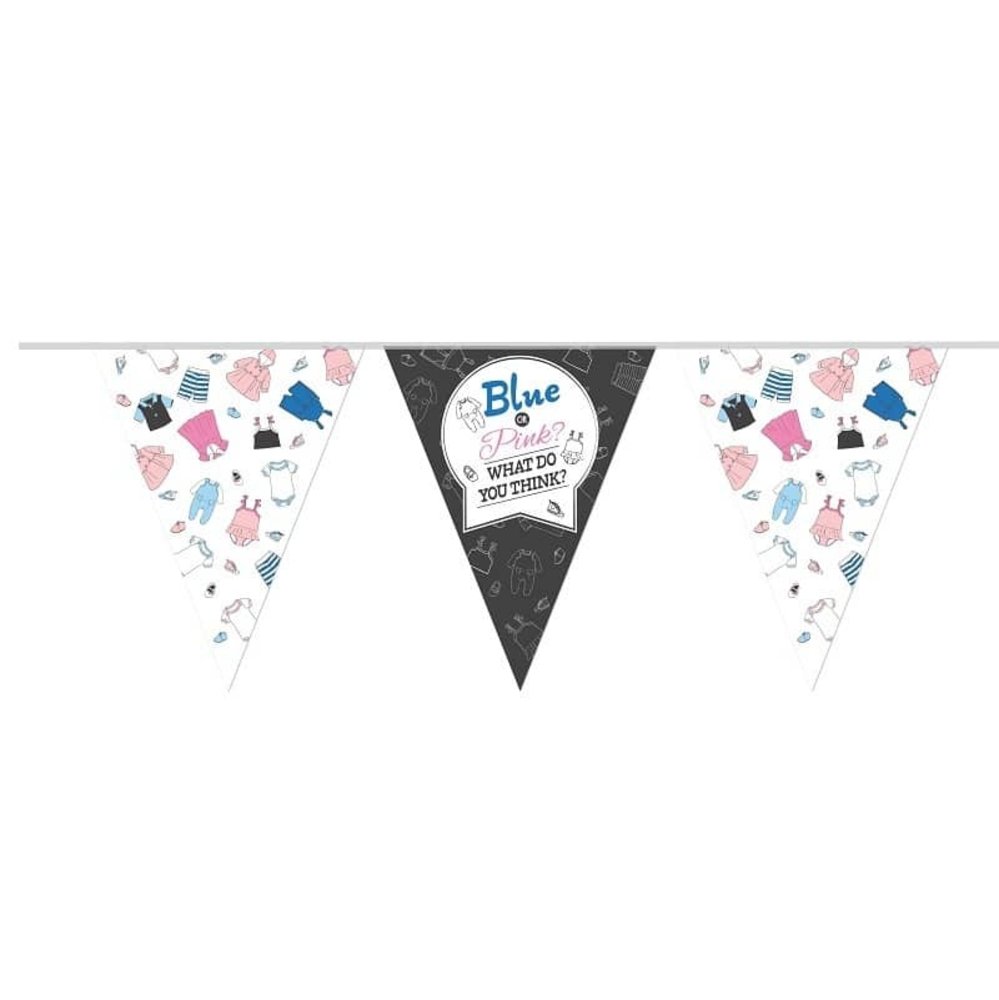 Gender Reveal Flag Garland