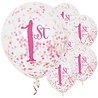 Unique Party Ballons « 1 an » avec confettis or et rose, 30 cm | 6 pièces Unique Party Ballons « 1 an » avec confettis or et rose, 30 cm | 6 pièces