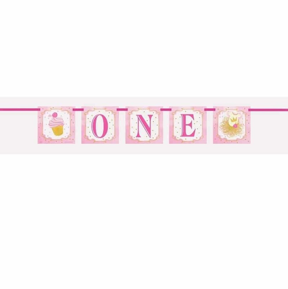 Letterslinger goud- roze ONE Letterslinger goud- roze ONE