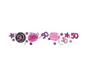 Amscan Konfetti 50 Jahre Funkelndes Schwarz-Pink | 34 Gramm