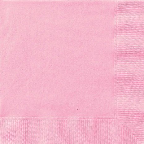 Unique Party Lichtroze Servetten 33x33cm | 20 stuks Unique Party Lichtroze Servetten 33x33cm | 20 stuks
