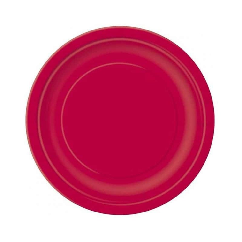 Unique Party Assiettes rouges 18 cm | 8 pièces