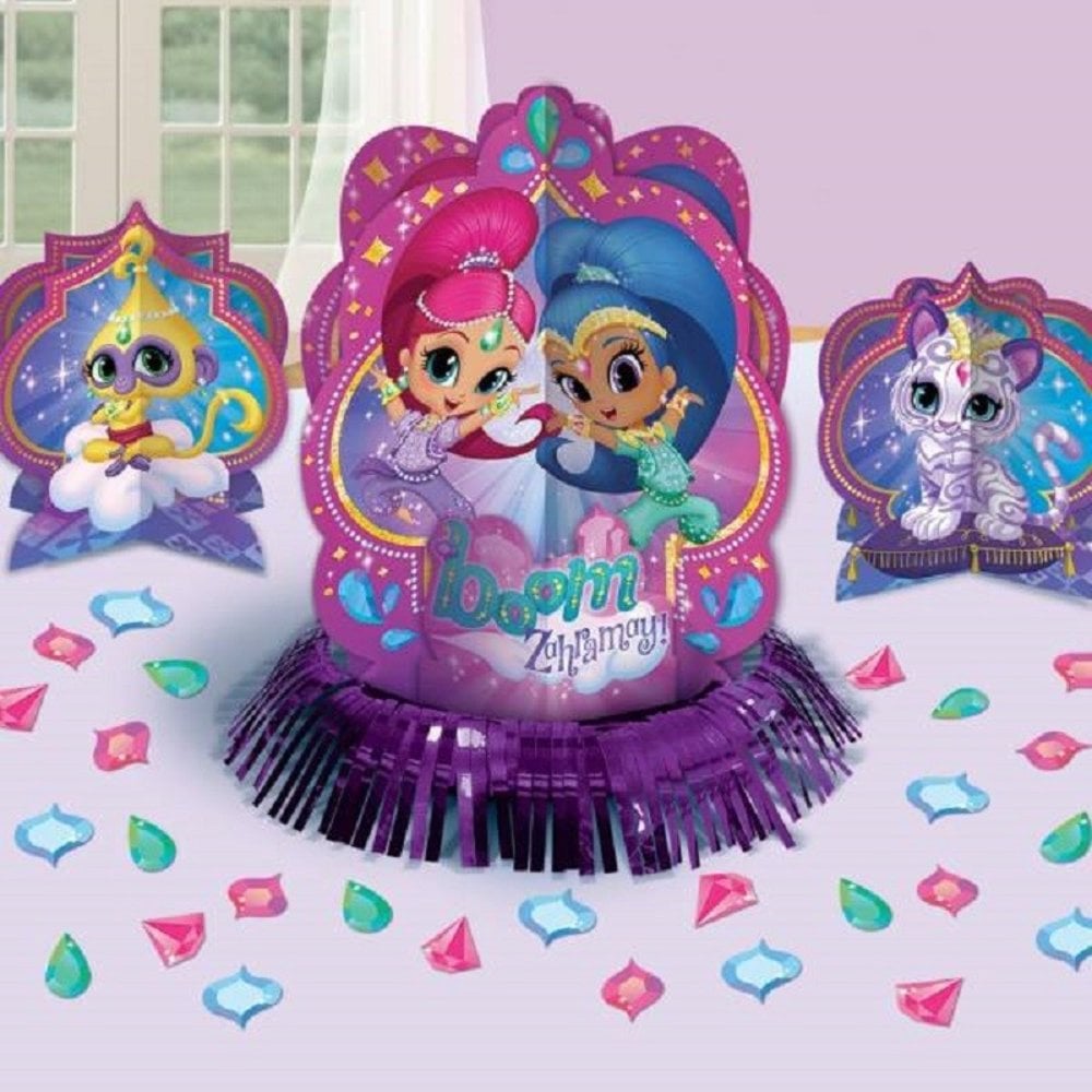 Shimmer & Shine table decoration set with confetti.