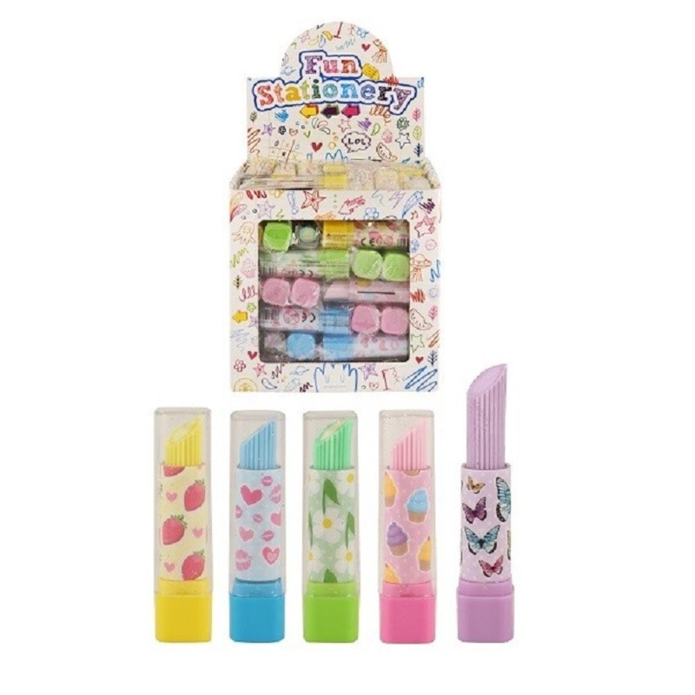 Henbrandt Bunter Lippenstiftradierer 7 cm | 6 Stück