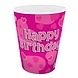 Joyeux anniversaire ! Mug rose à cœurs (lot de 8)