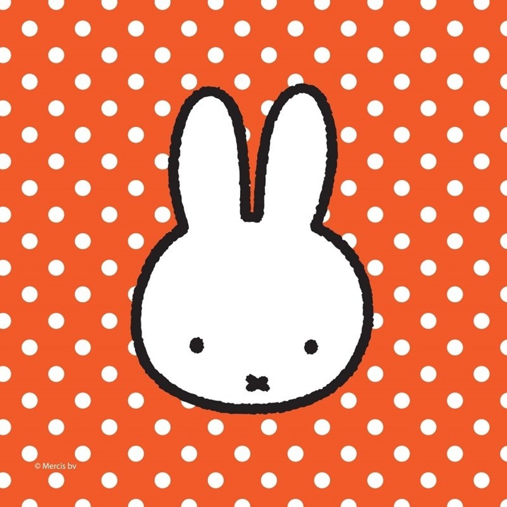 Haza - Witbaard Serviettes de table Miffy « Fête » 25 x 25 cm | 20 pièces