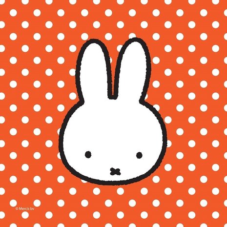 Haza - Witbaard Serviettes de table Miffy « Fête » 25 x 25 cm | 20 pièces