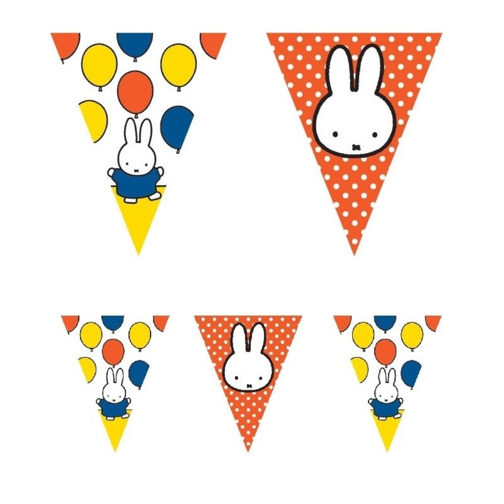 Haza - Witbaard Guirlande de fanions Miffy « Fête » 10 mètres | à l'unité