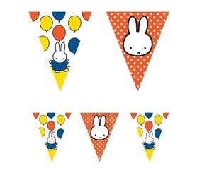 Haza - Witbaard Nijntje "Feest" Vlaggenlijn Slinger 10mtr | per stuk Haza - Witbaard Nijntje "Feest" Vlaggenlijn Slinger 10mtr | per stuk