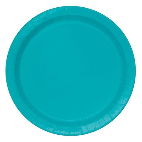 Unique Party Borden Caribbean Teal 23cm | 16 stuks Unique Party Borden Caribbean Teal 23cm | 16 stuks