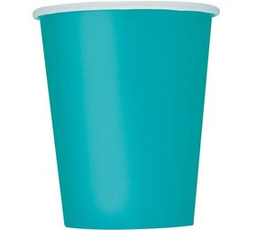 Unique Party Caribbean Teal Cups 270ml | 14 pieces