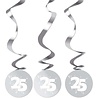 Décoration ronde en spirale, argent 25 ans de mariage, 3 pièces Décoration ronde en spirale, argent 25 ans de mariage, 3 pièces