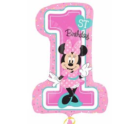 Anagram Folieballon Minnie Mouse 1 jaar | 76cm Anagram Folieballon Minnie Mouse 1 jaar | 76cm