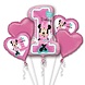 Folie ballon boeket Minnie Mouse 1 jaar 5 stuks Folie ballon boeket Minnie Mouse 1 jaar 5 stuks