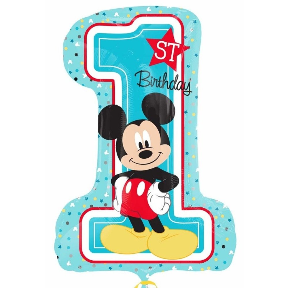 Anagram Mickey-Mouse-Folienballon, 1 Jahr | 76 cm