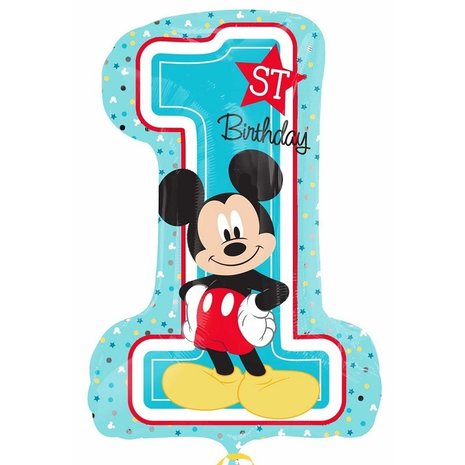 Anagram Mickey-Mouse-Folienballon, 1 Jahr | 76 cm