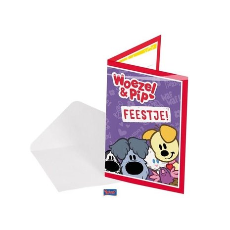 Uitnodiging Woezel en Pip | 8 stuks Uitnodiging Woezel en Pip | 8 stuks