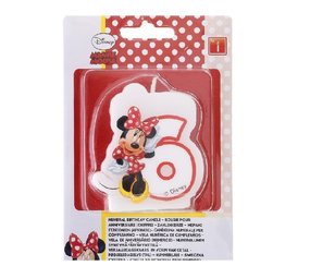 Bougie numéro 6 Minnie Mouse