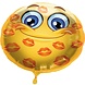 Fill your own fillable foil balloon emoticon kisses