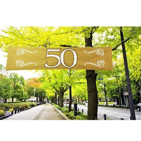 Folat Bannière 50 ans de mariage 180 cm de large x 40 cm