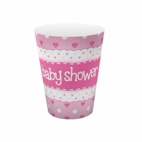 Babypartybecher Rosa | 8 Stück