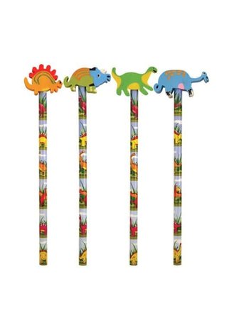 Henbrandt Dino Pencil with Eraser 19cm | 24 pieces