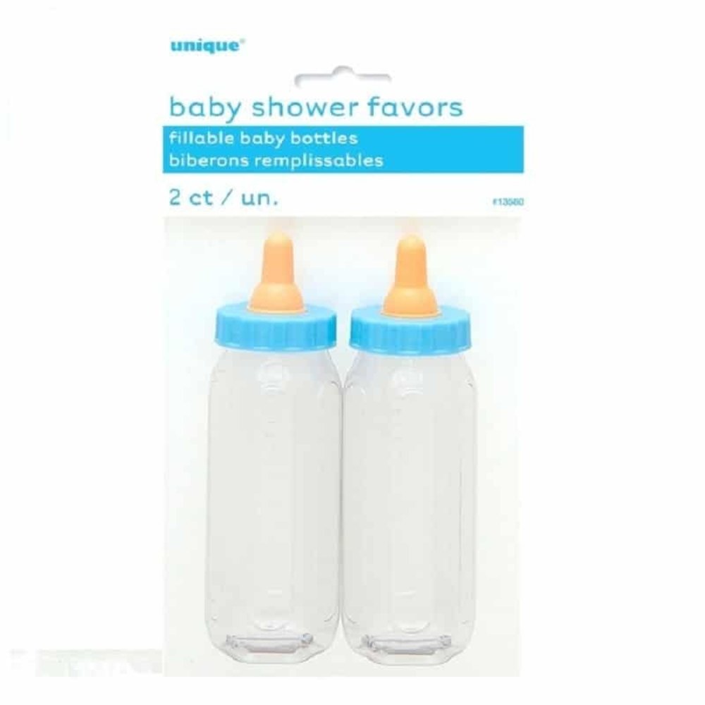 Unique Party Babyflesje Blauw 12,7cm | 2 stuks Unique Party Babyflesje Blauw 12,7cm | 2 stuks