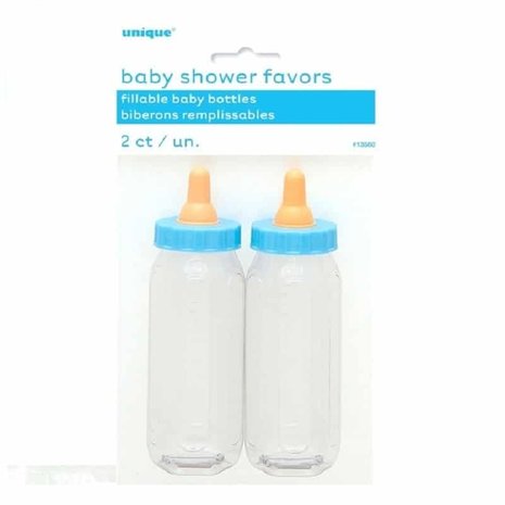 Unique Party Babyflesje Blauw 12,7cm | 2 stuks Unique Party Babyflesje Blauw 12,7cm | 2 stuks