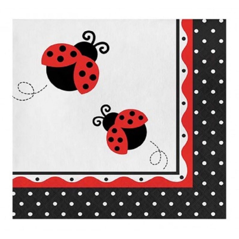 Serviette fantaisie coccinelle 33x33cm